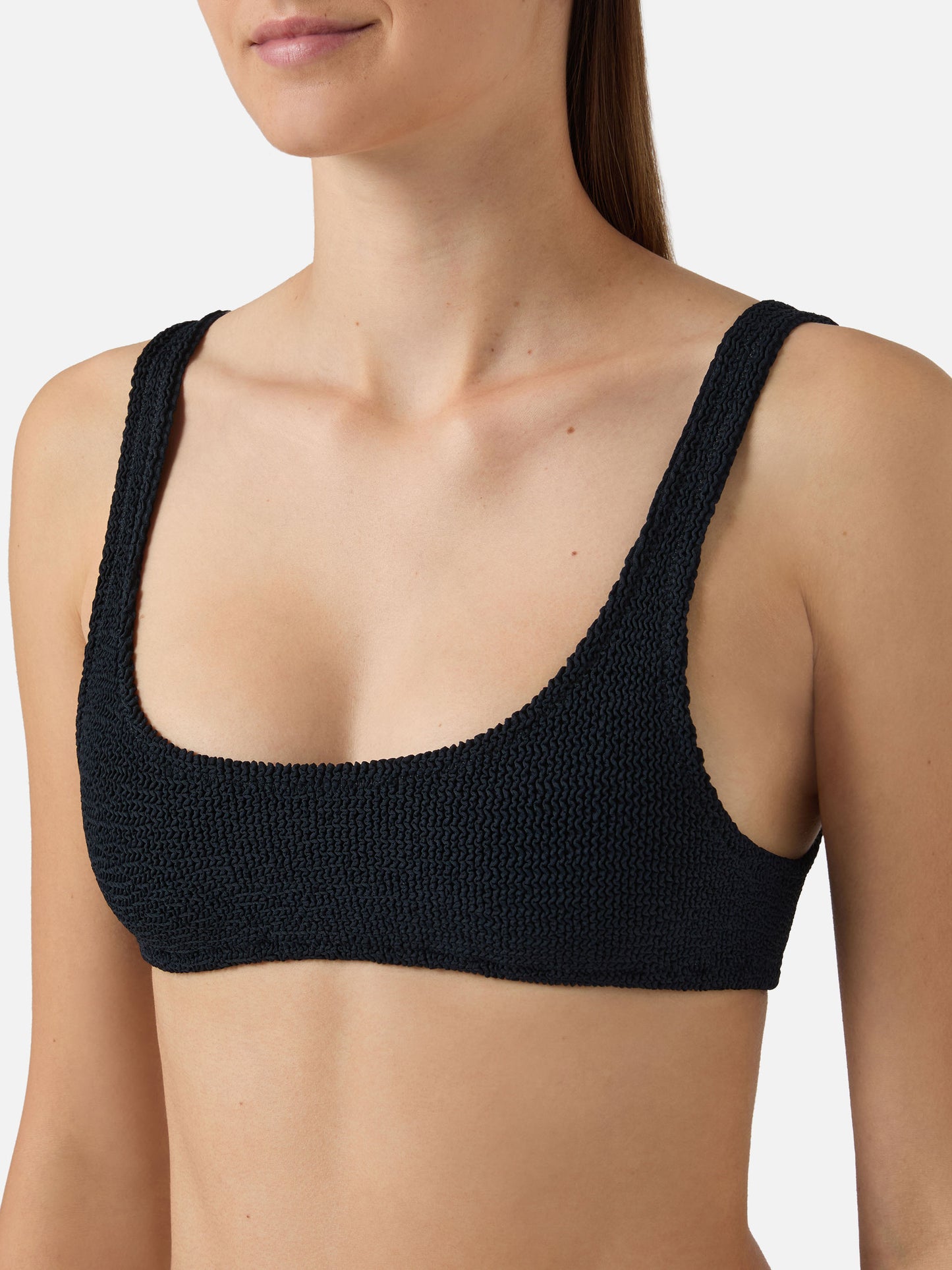 Naima Naomi black crinkle bikini