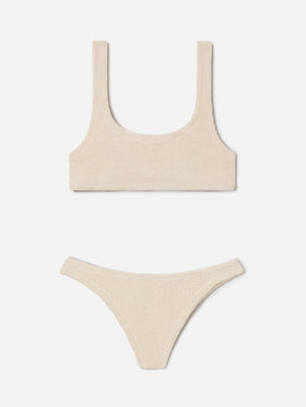 Naima Naomi beige crinkle bikini