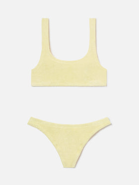 Naima Naomi gelber Crinkle-Bikini 