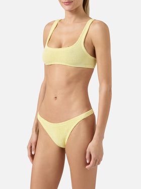 Naima Naomi gelber Crinkle-Bikini 