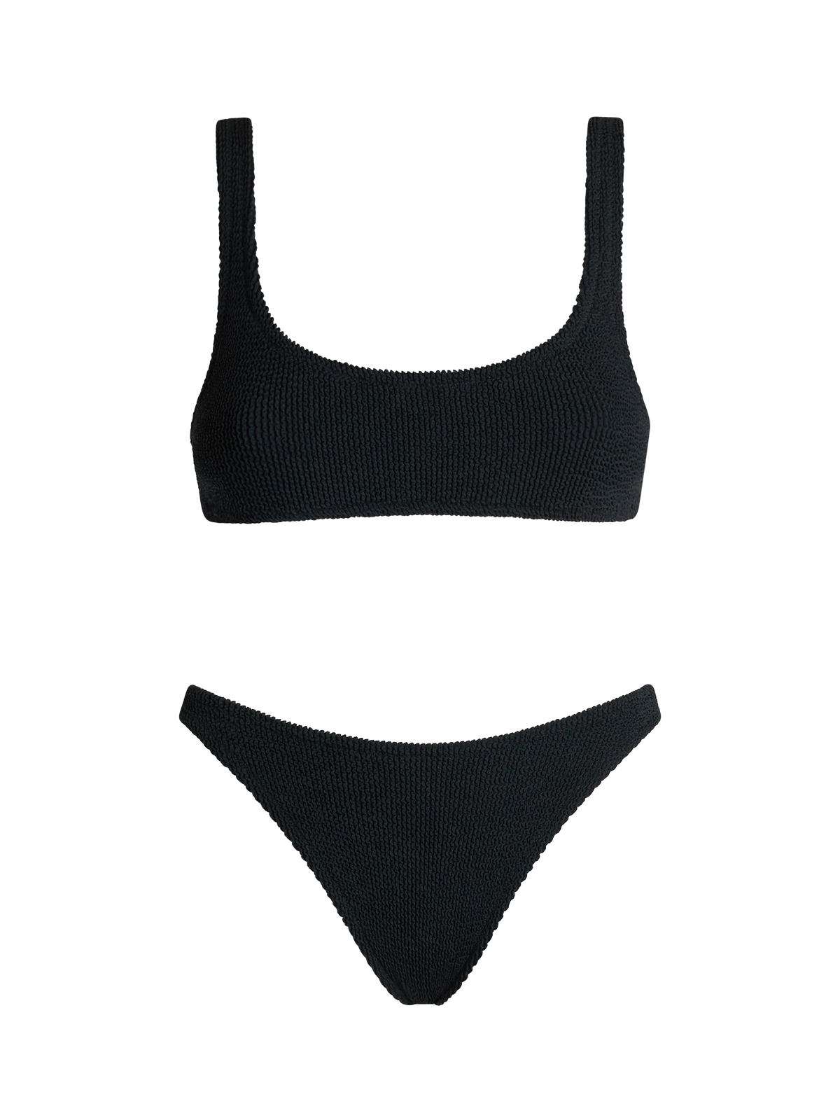 Bikini bralette Naima Naomi en tejido crinkle negro 