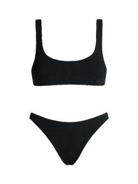Bikini bralette Naima Naomi en tejido crinkle negro 