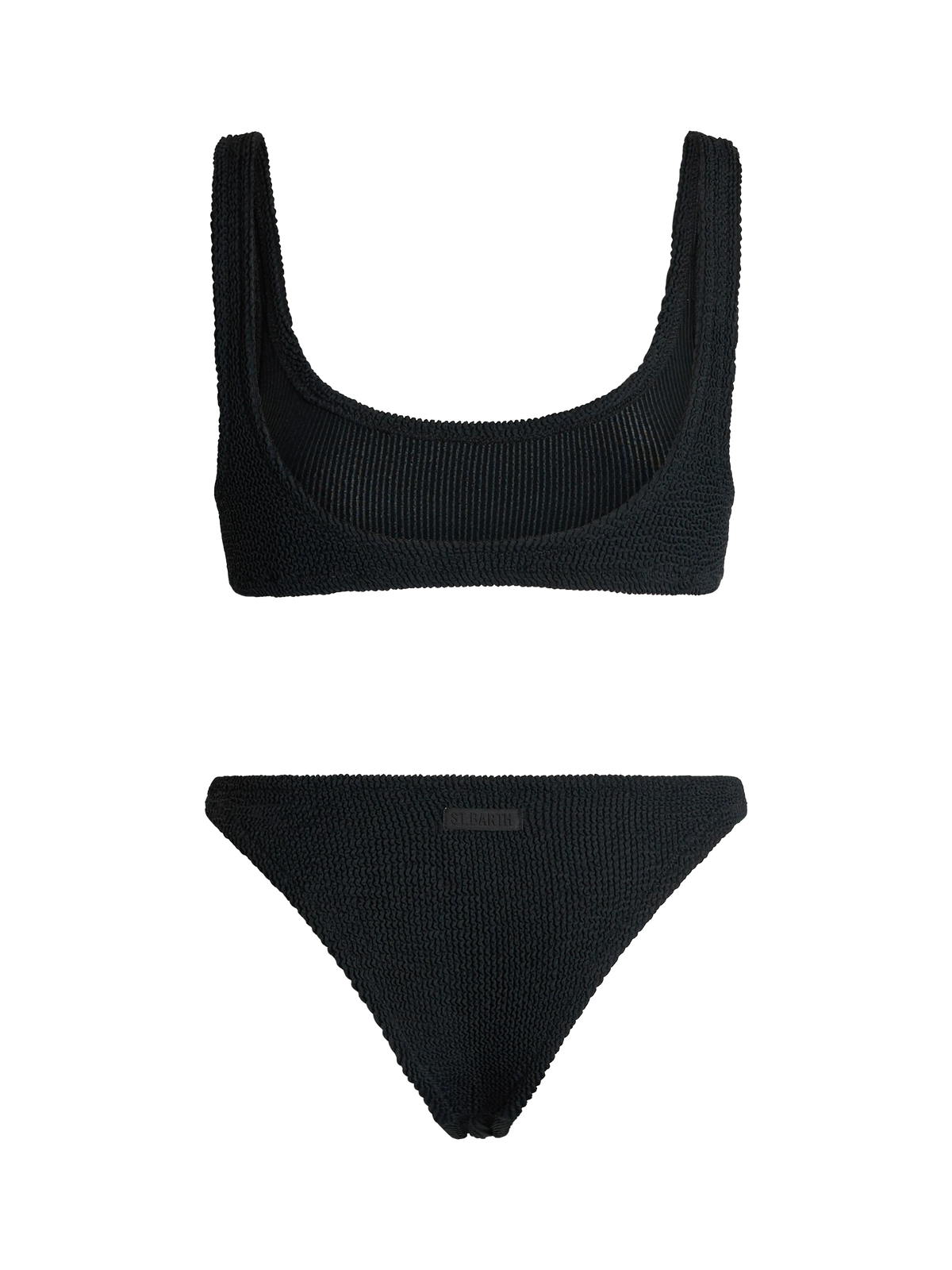 Bikini bralette Naima Naomi en tejido crinkle negro 