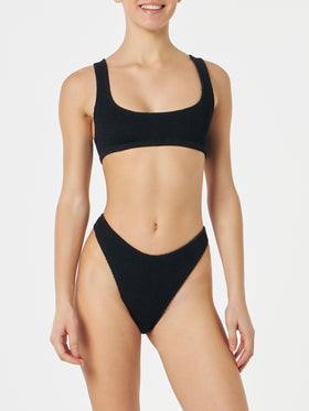Bralette bikini Naima Elise in crinkle nero