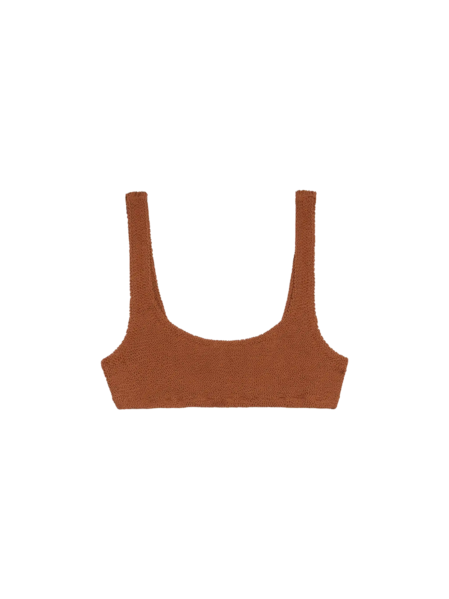 Naima crinkle classico top a bralette marrone cammello