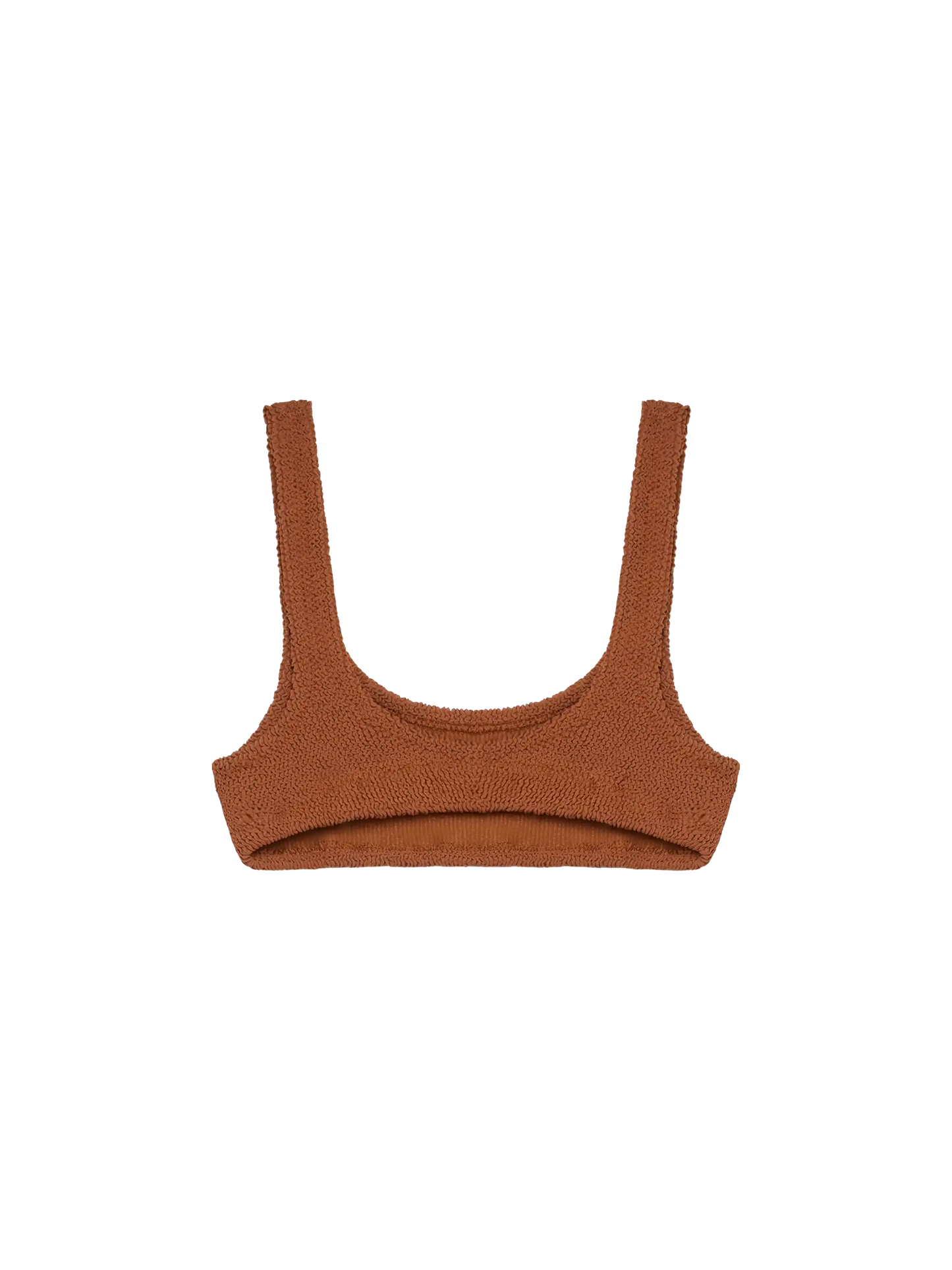 Naima crinkle classico top a bralette marrone cammello