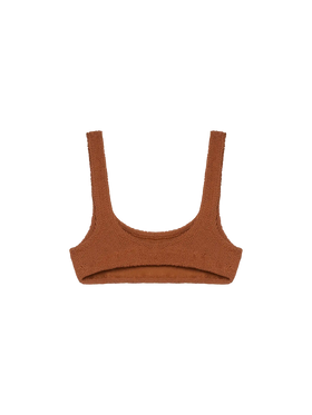 Naima crinkle classico top a bralette marrone cammello