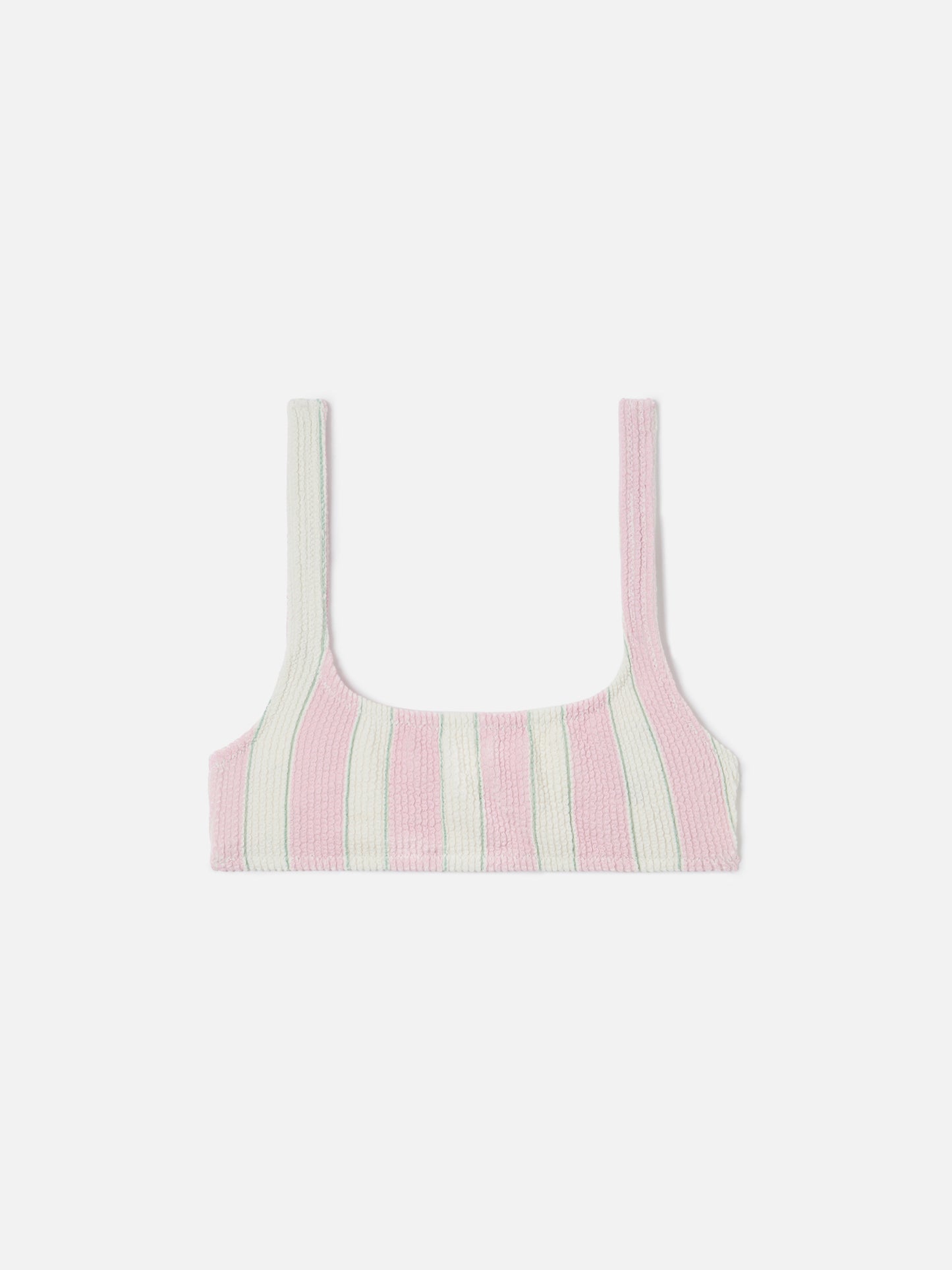 Slip mare Elise classico in tessuto crinkle a righe rosa e bianche