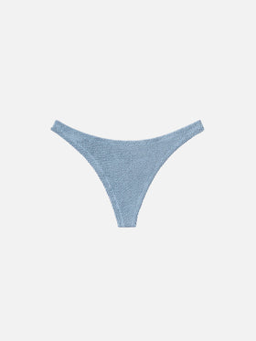 Naomi avio blue crinkle cheeky swim briefs