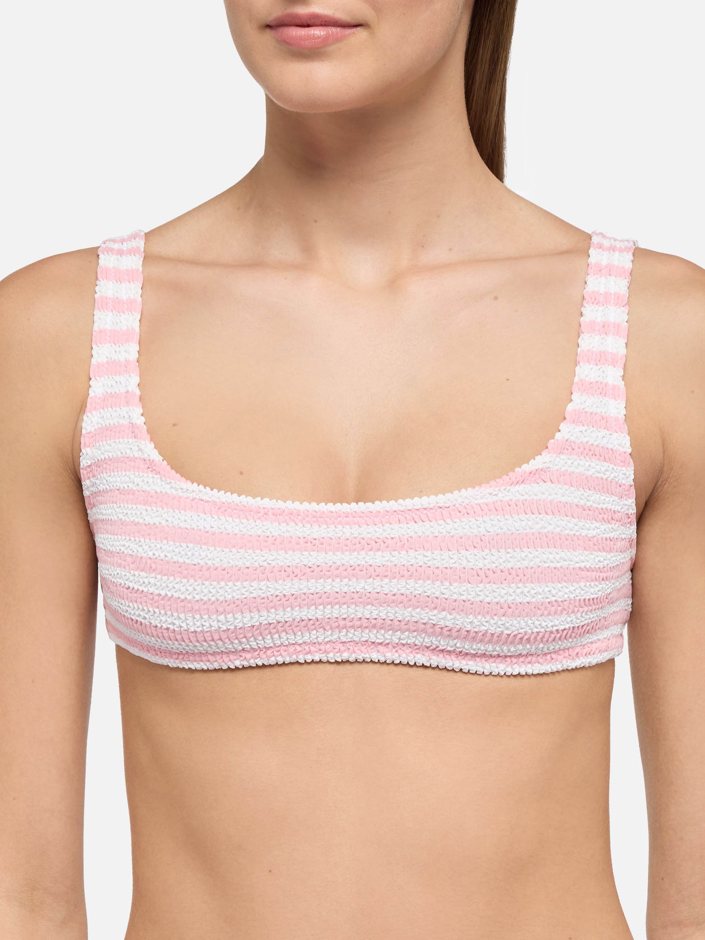 Bikini a bralette Naima Naomi in crinkle con stampa a righe