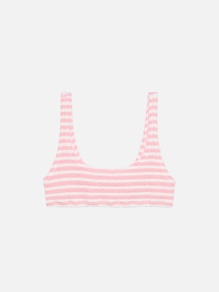 Naima crinkle classic bralette top with striped print