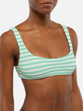 Bikini a bralette Naima Naomi in crinkle con stampa a righe