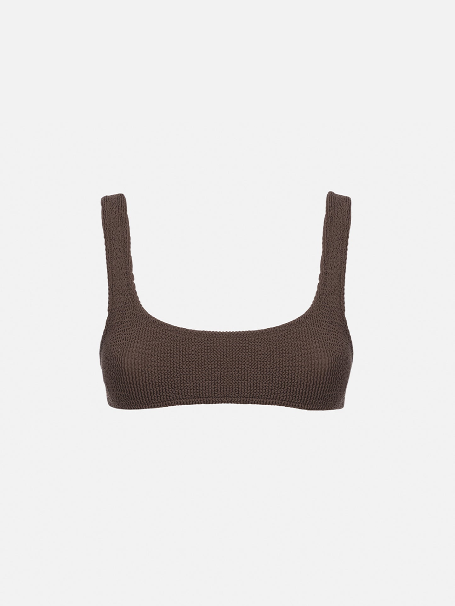 Damen klassisches braunes Crinkle-Bralette Naima 
