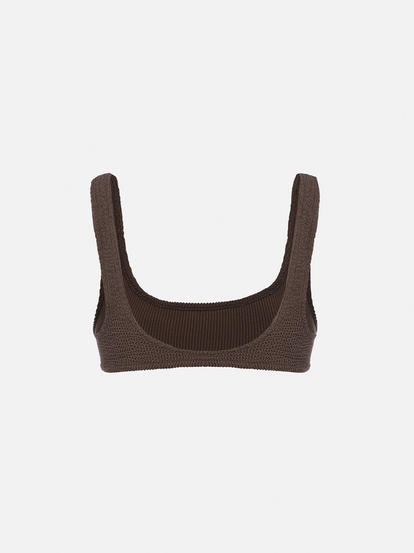 Damen klassisches braunes Crinkle-Bralette Naima 