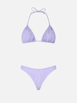 Bikini da donna a triangolo lilla con volant Nilly Nalu