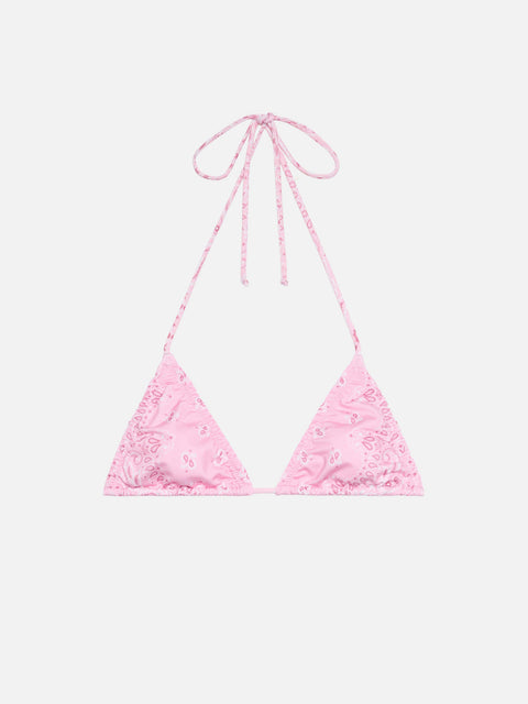 Nilly classic triangle top with bandanna print - MC2 Saint Barth