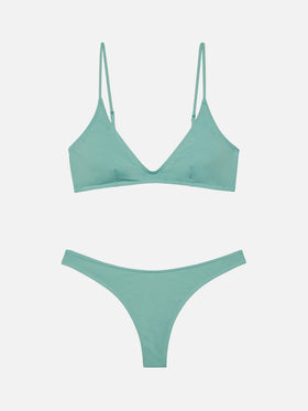 Paloma Naomi plunging bralette bikini in sage green