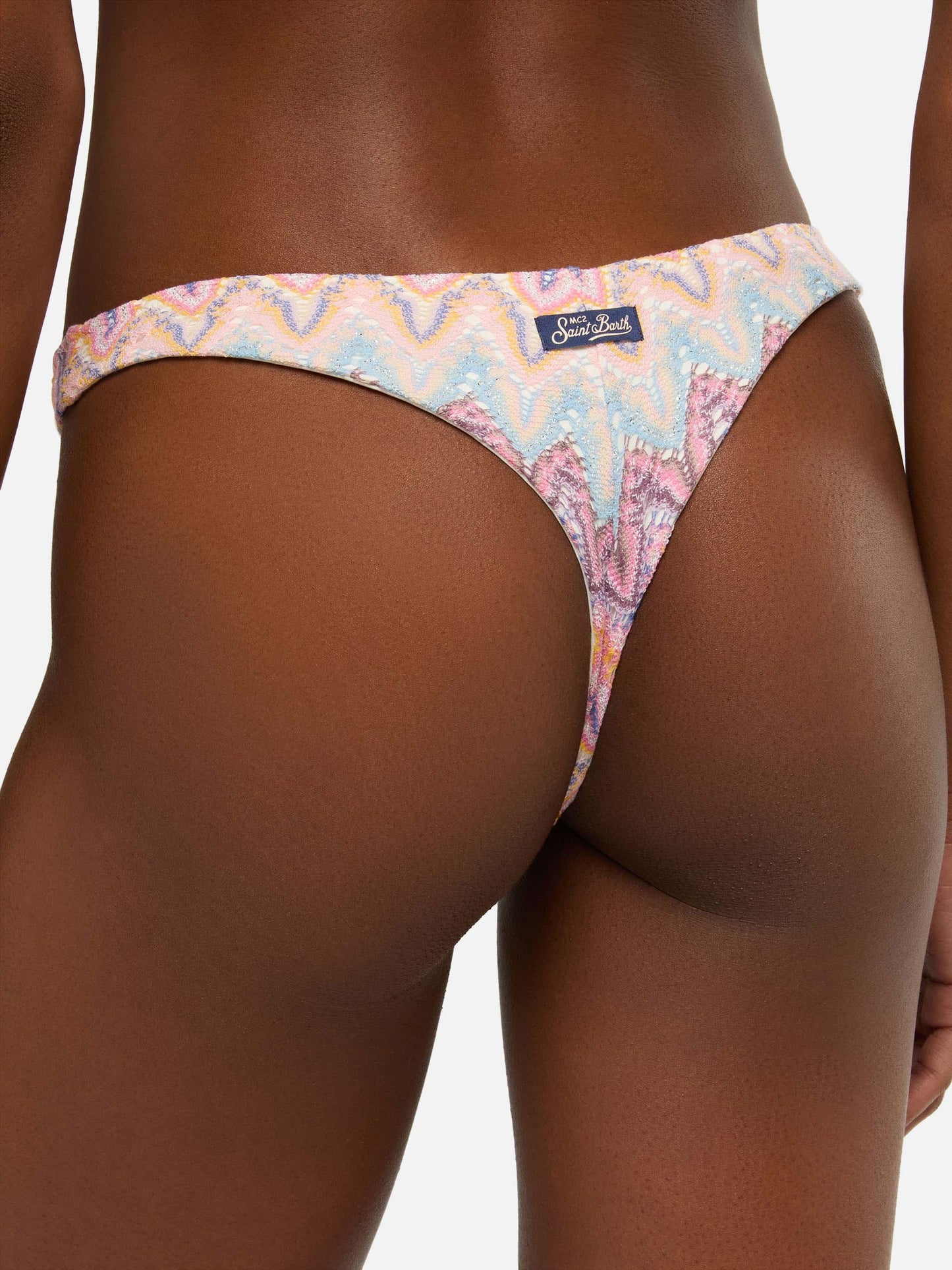 Naomi raschel chevron cheeky swim briefs - Sadie raschel knit bralette