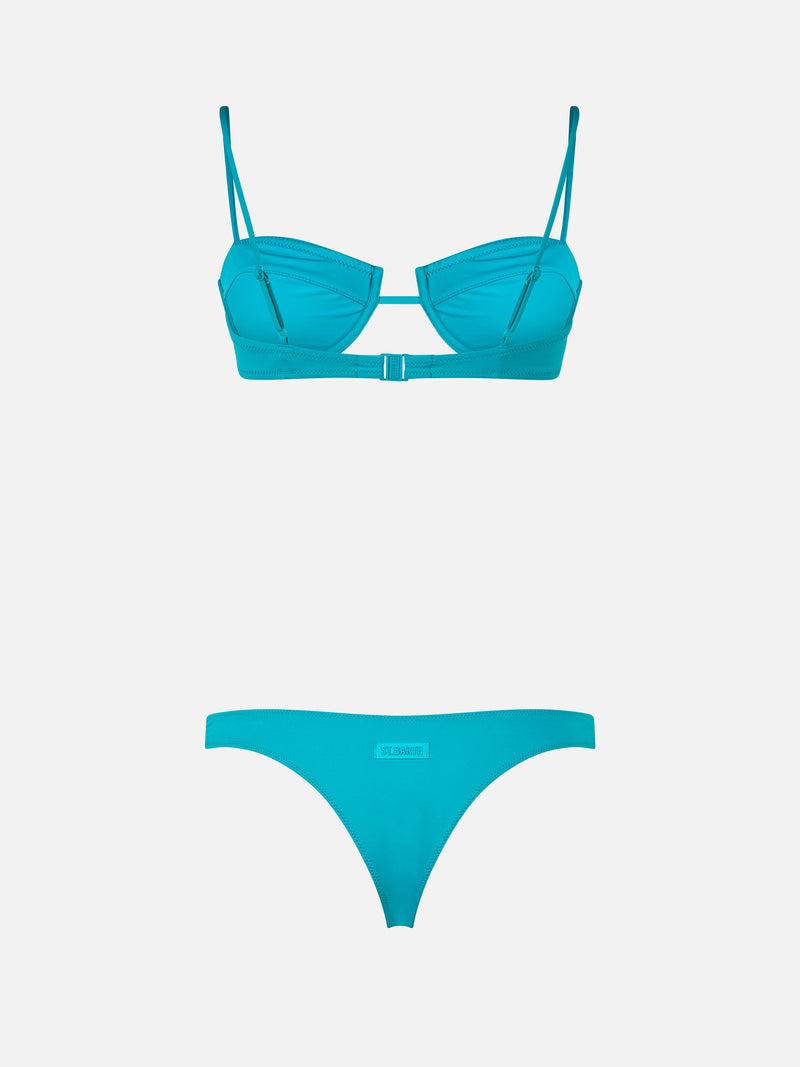 Bikini a bralette con ferretto verde salvia Salina Naomi