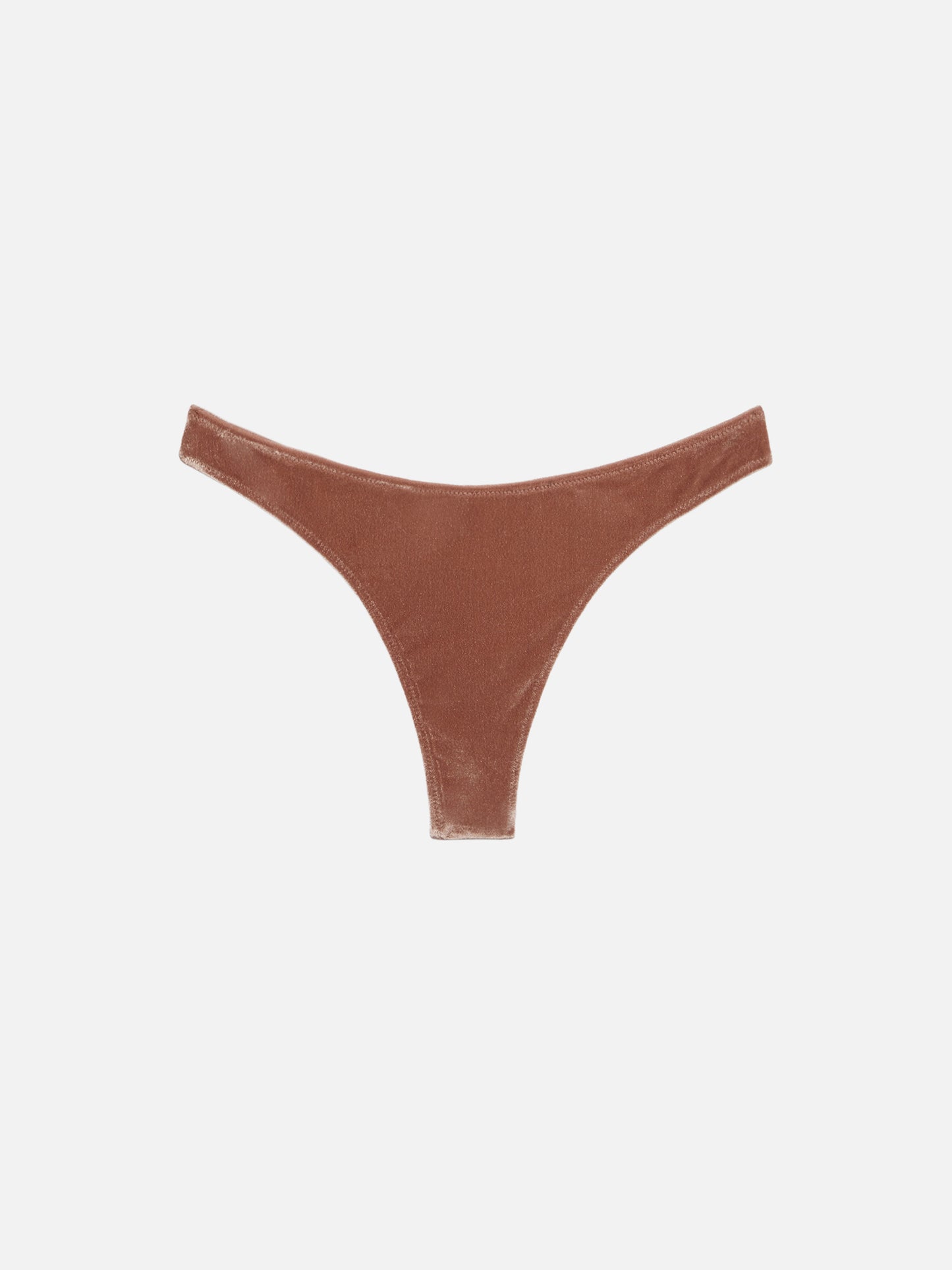 Naomi camel brown velvet cheeky swim briefs