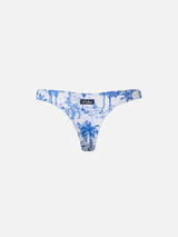 Woman Toile de Jouy cheeky swim briefs Naomi