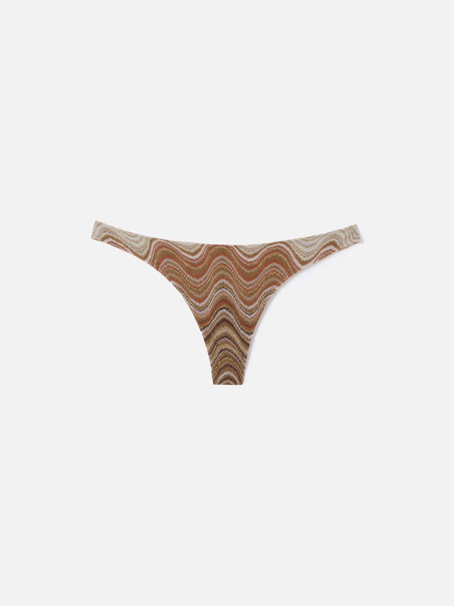 Naomi brazilian bikini bottoms in brown degradé raschel fabric