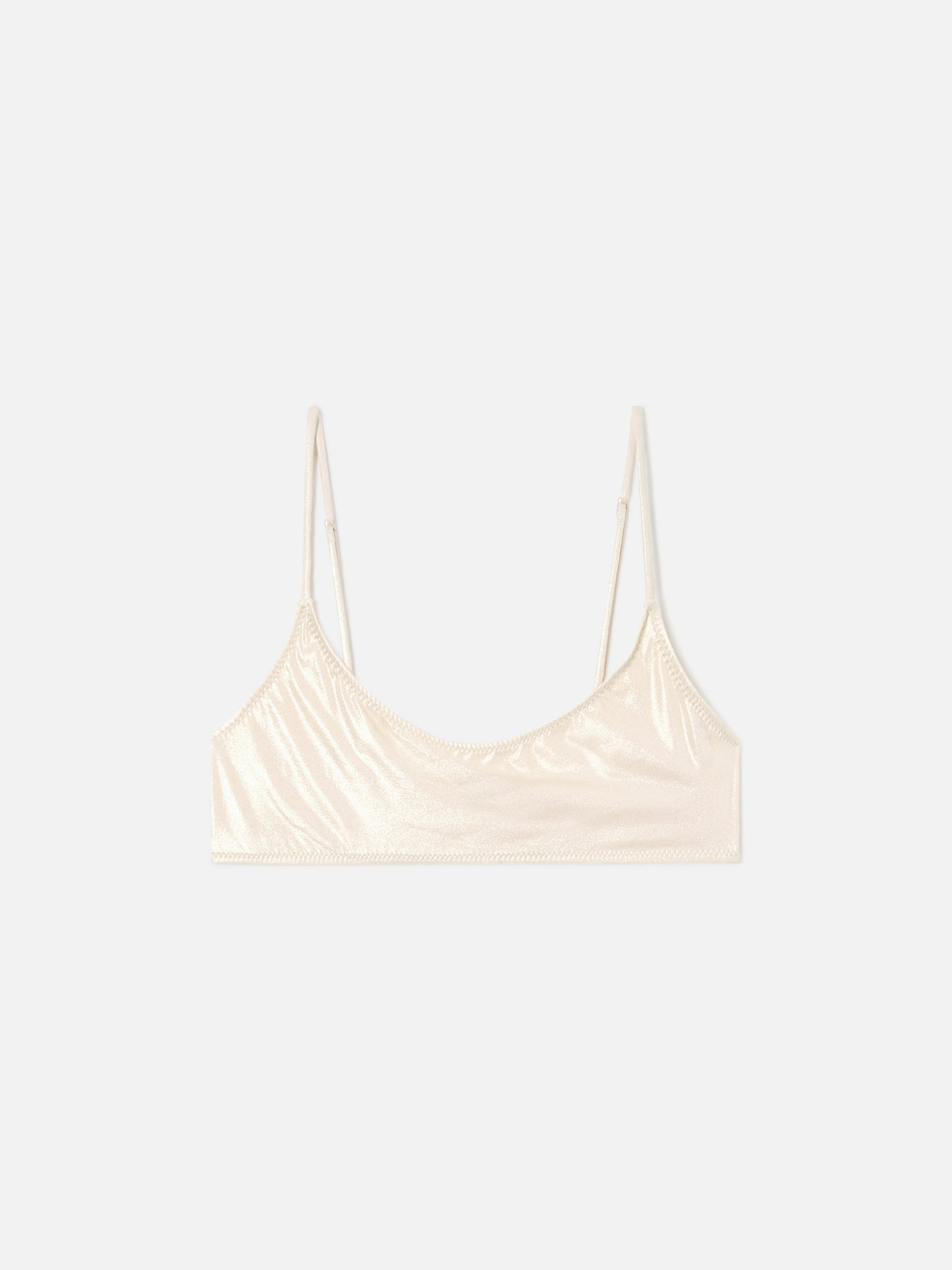 Top de bikini tipo bralette Sadie laminado dorado 