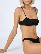 Bikini da donna a bralette nero in lurex Sadie Naomi