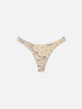 Braguita de bikini brasileña Naomi con estampado bandana beige 