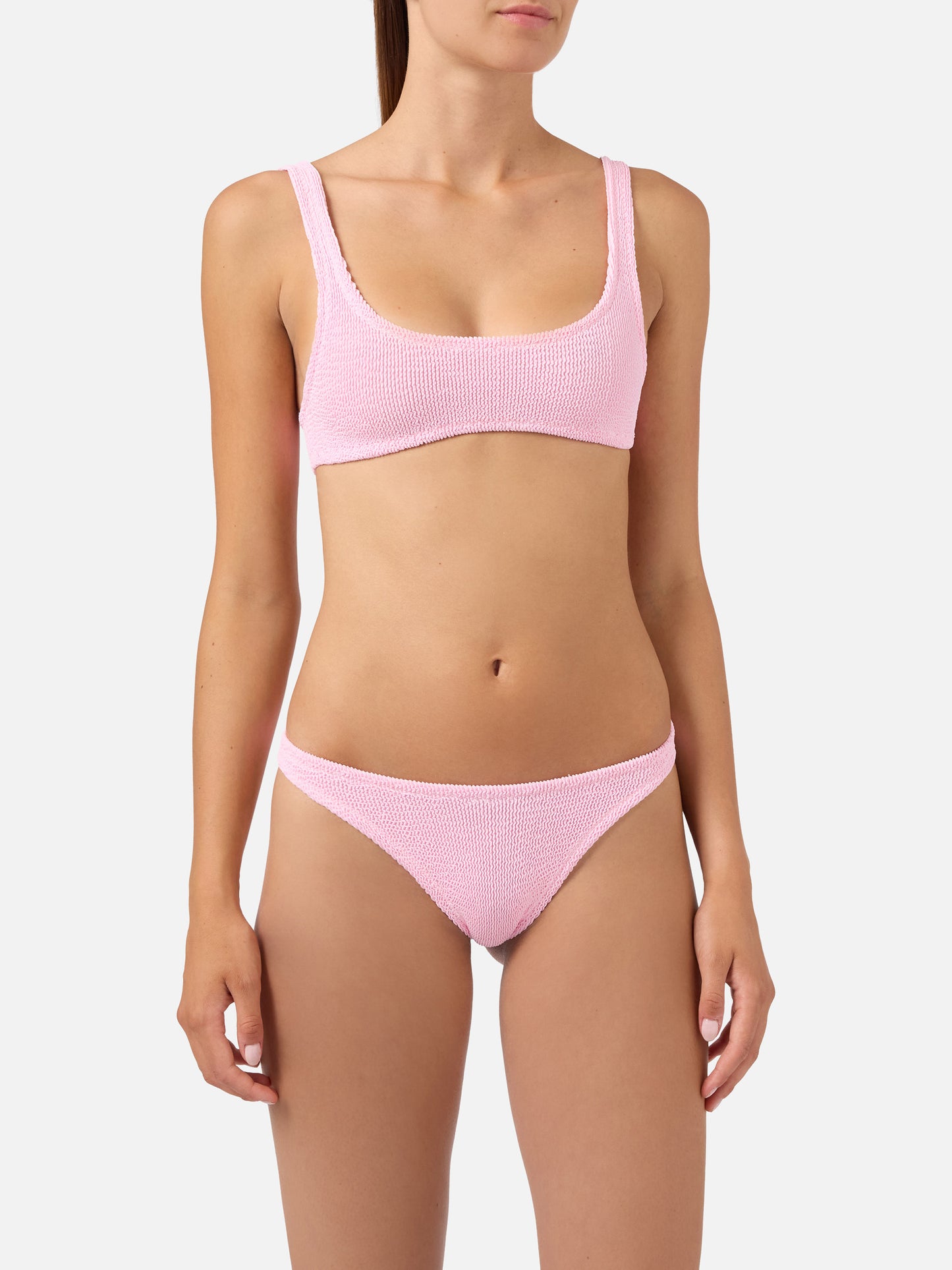 Bikini Naima Naomi en tissu gaufré rose 