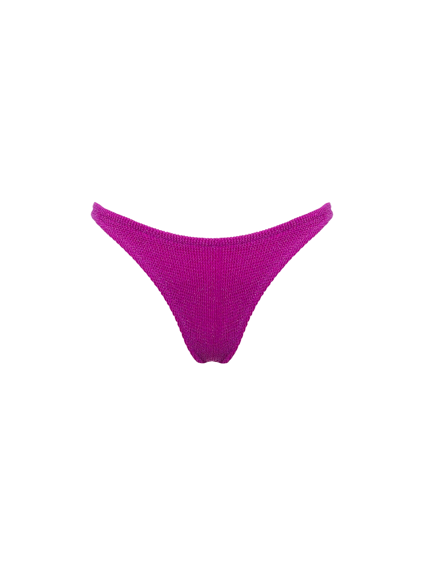 Woman fuchsia lurex crinkle cheeky swim briefs Naomi