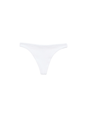 Naomi white crinkle cheeky swim briefs