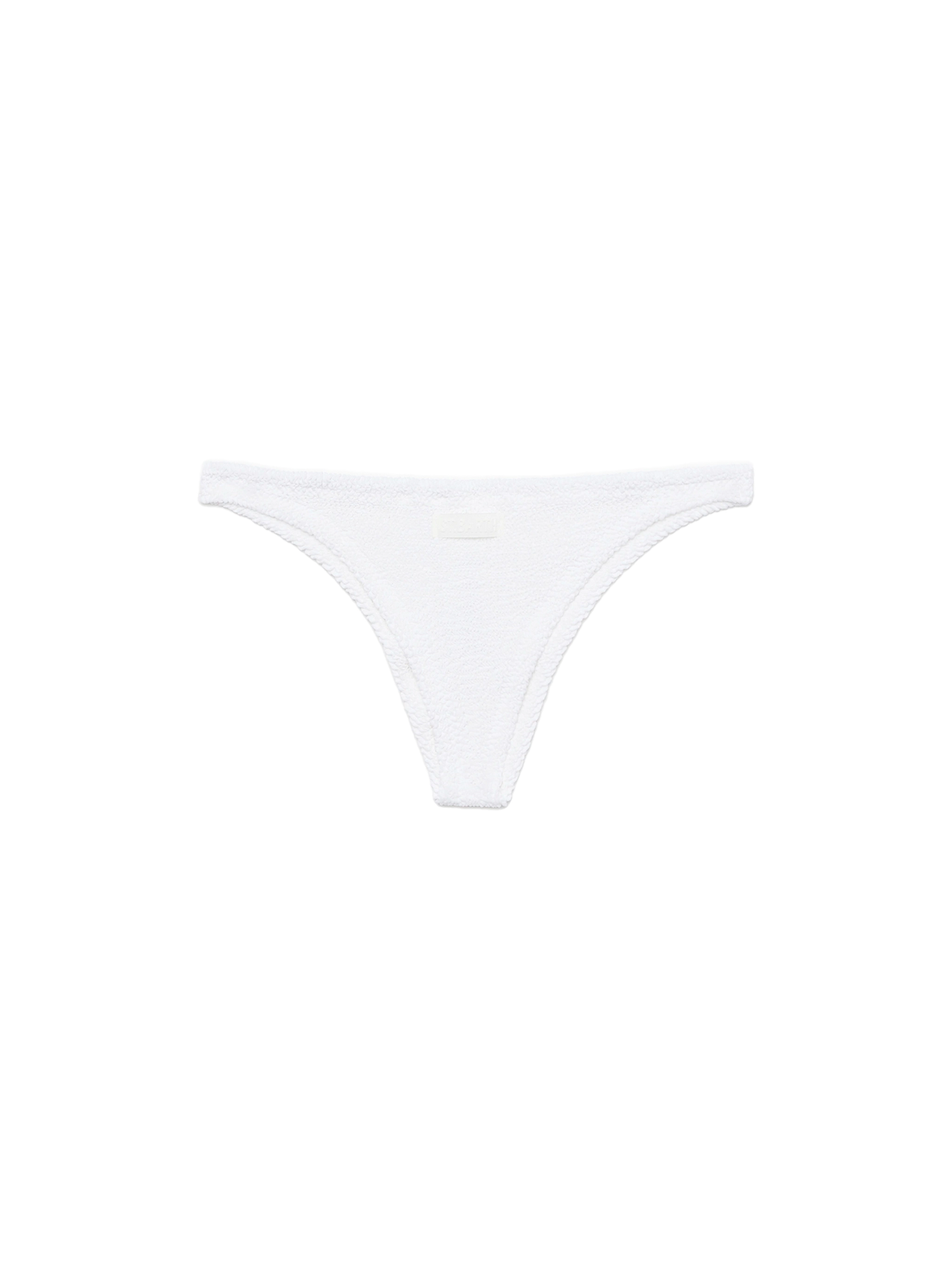 Naomi white crinkle cheeky swim briefs