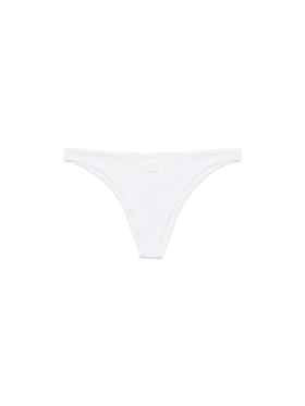 Naomi white crinkle cheeky swim briefs