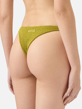 Naima crinkle classico top a bralette pistacchio - Naomi slip mare cheeky in crinkle color pistacchio