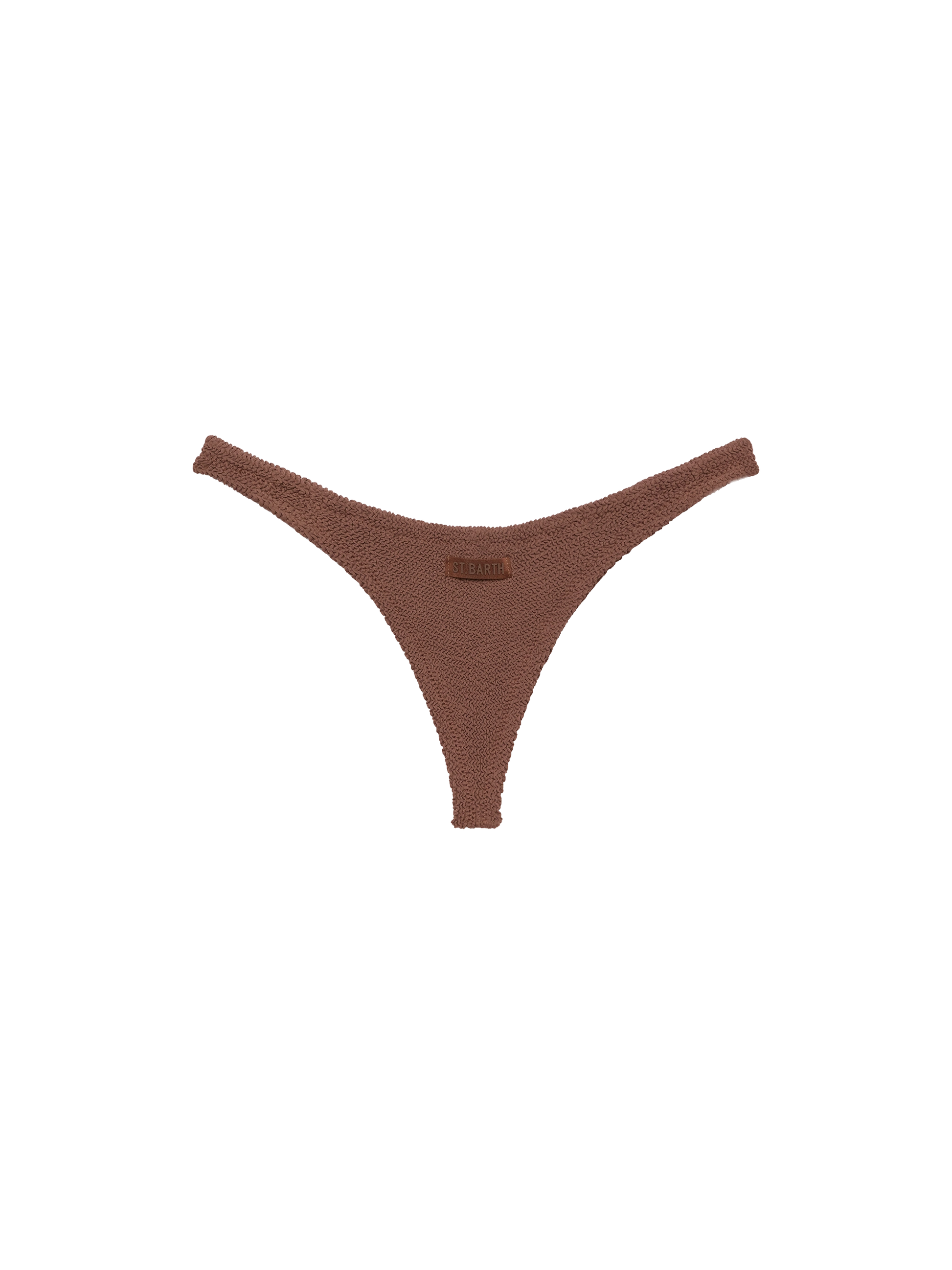 Naomi brown crinkle cheeky swim briefs - MC2 Saint Barth