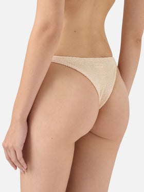 Bandeau-Bikini Yulia Naomi in Crinkle-Beige