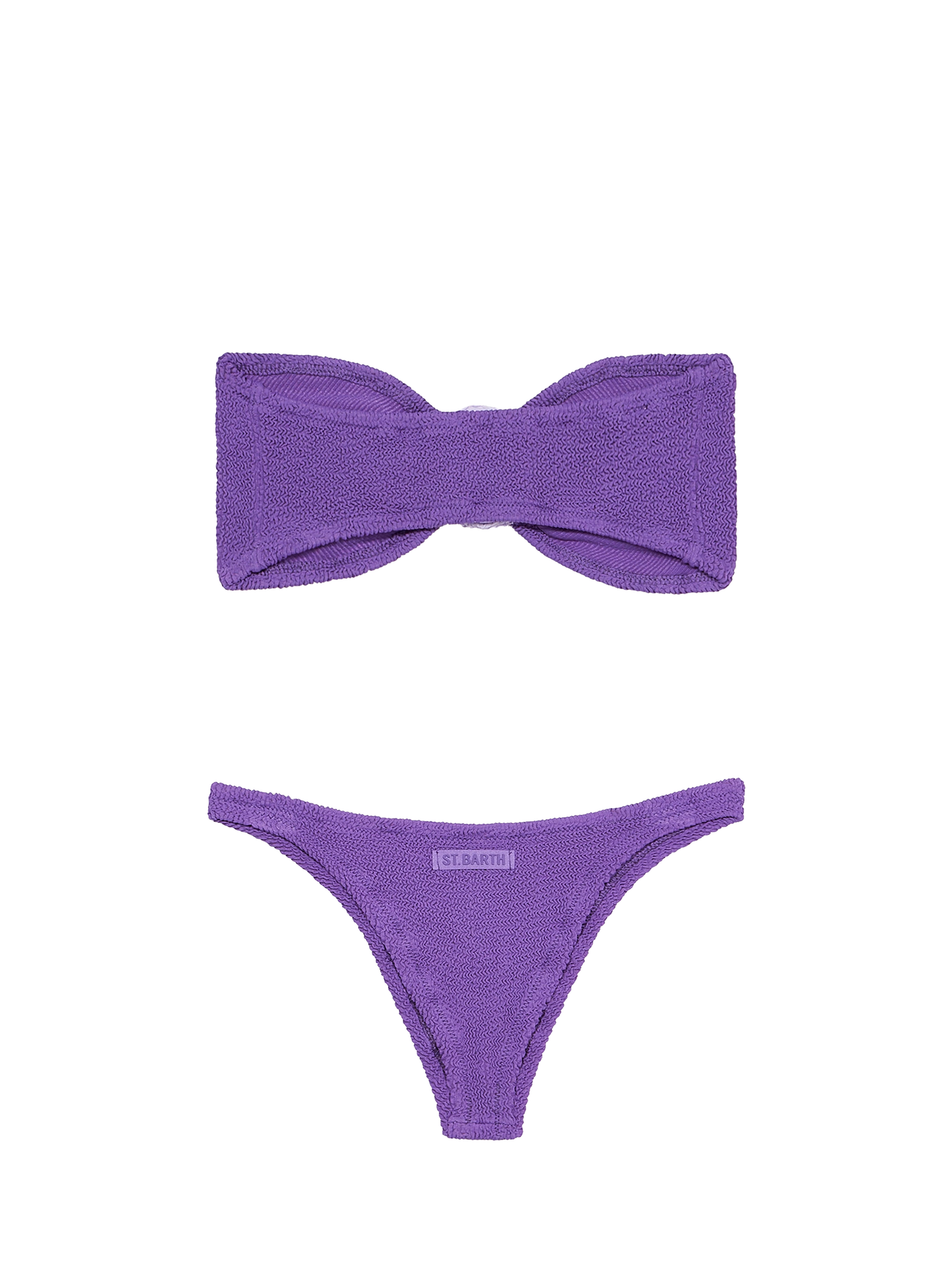 Lila Crinkle-Bandeau-Bikini für Damen Yulia Naomi