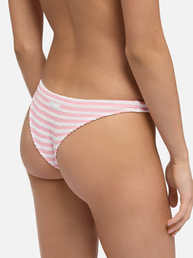 Bikini a bralette Naima Naomi in crinkle con stampa a righe