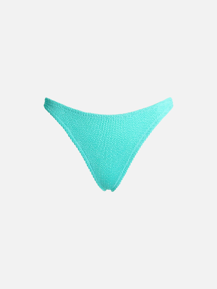 Woman water green crinkle cheeky swim briefs Naomi