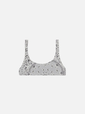 Naima crinkle classic bralette top with bandanna print
