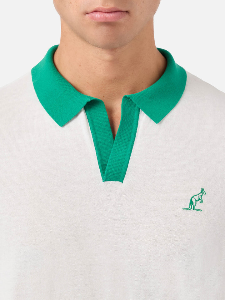 Newcombe off-white knitted cotton polo shirt | Special Edition