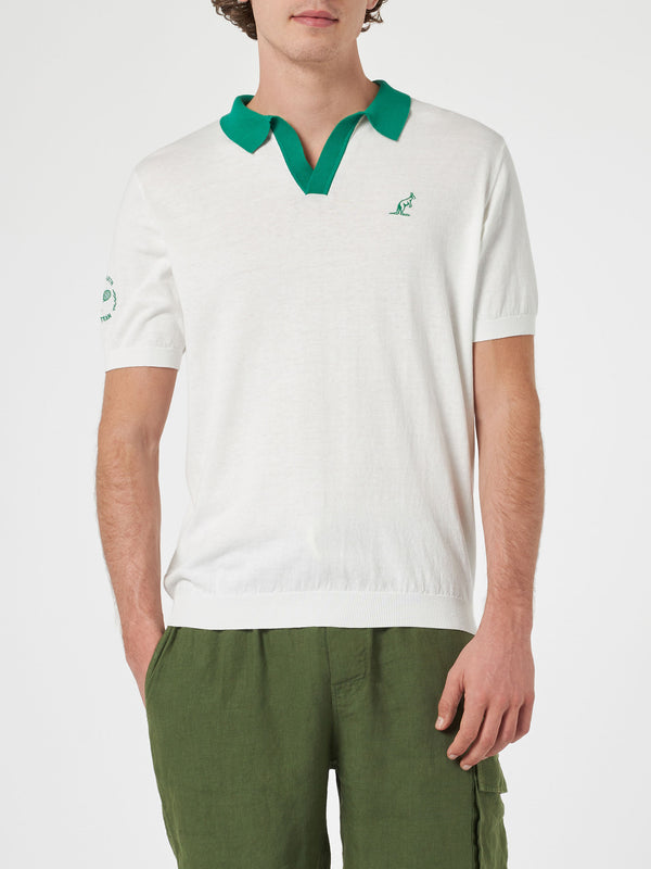 Polo da uomo in maglia color panna Newcomb | AUSTRALIAN BRAND SPECIAL EDITION