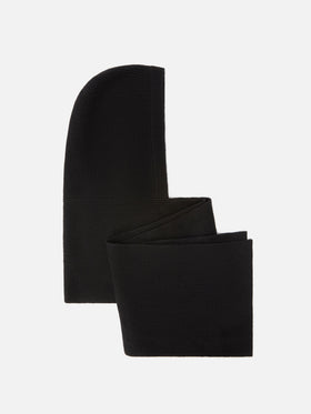 Bufanda con capucha de cachemira Black Nell con bordado del logo 