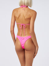 Damen-Triangel-Bikini in Neonrosa mit Rüschen von Nilly Nalu