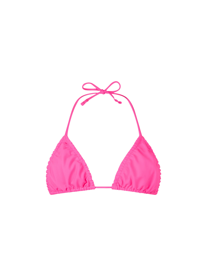 Woman fluo pink classic triangle top swimsuit Nilly