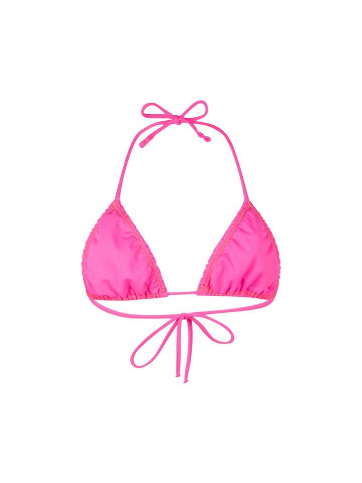 Woman fluo pink classic triangle top swimsuit Nilly