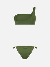 Bikini a bralette monospalla verde militare da donna Celestine Noelle