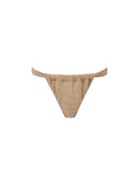 Woman gold lurex cheekiest swim briefs Noelle