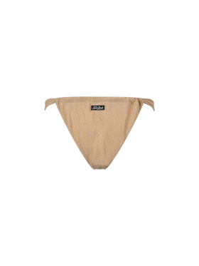 Woman gold lurex cheekiest swim briefs Noelle